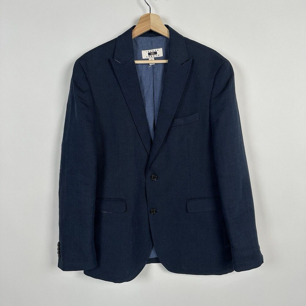 Joseph Abboud Linen Blazer Sport Coat Mens M Blue Casual Summer Beach Resort